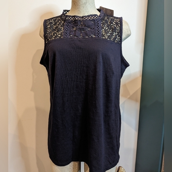 Embroidered blue cotton tank, Lane Bryant plus size 18/20 - Picture 10 of 16